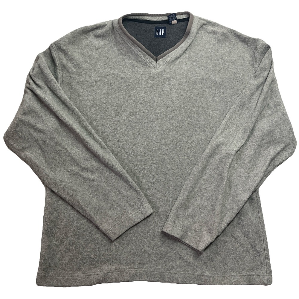 Gap Mens Gray Pullover Long Sleeve V-neck Sweater Size XL